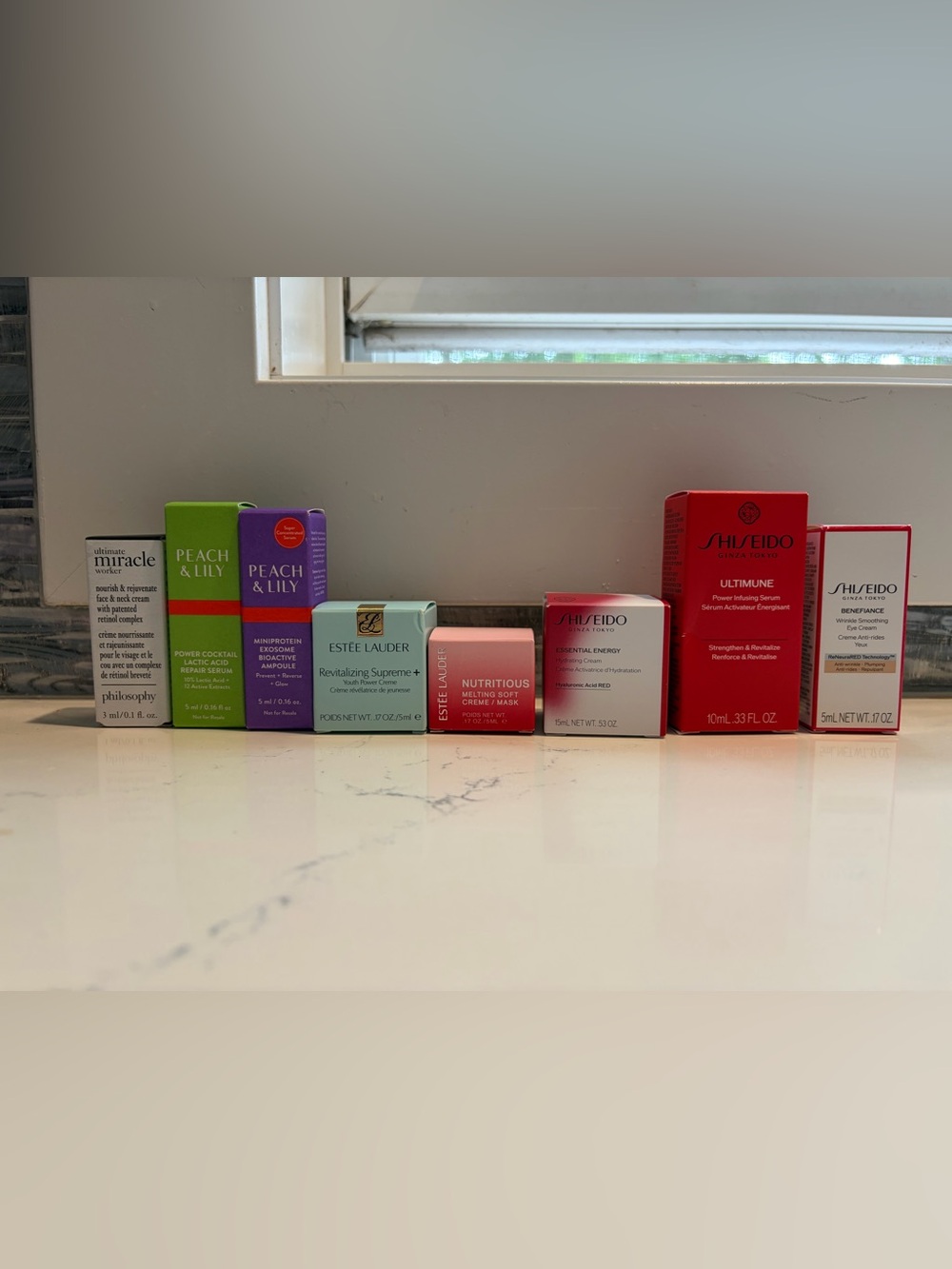 Shiseido red and pink skincare box assortment